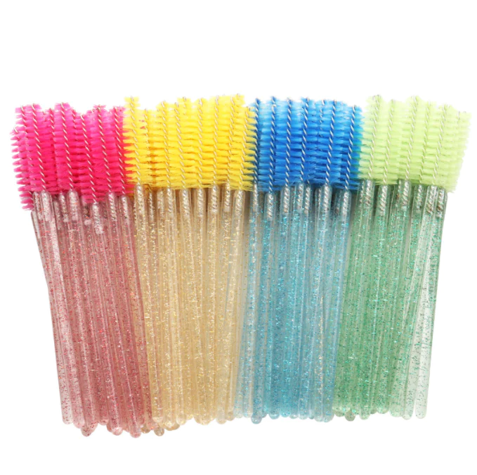 50pcs/lot Crystal Handle EyelashBrushes-Essential Accessories forEyelash extensions