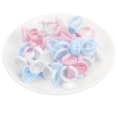 100 Pcs Smart Glue Ring Holder Blooming Shaped Glue Cup Accessories