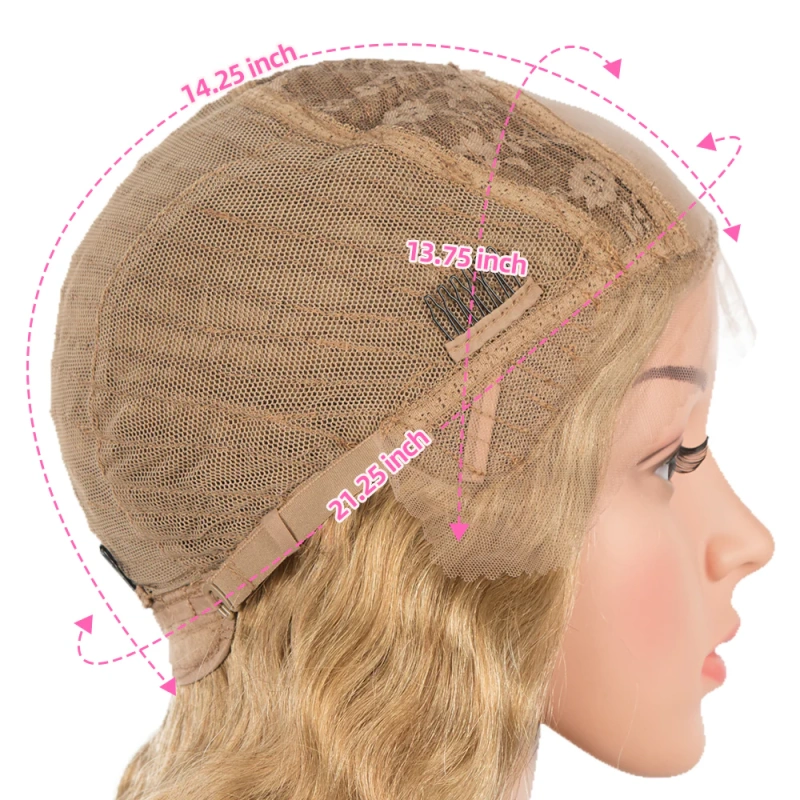 Superbar Human Hair Lace Calp Wigs Wigswith Natural Lace Hairline Body Wave Wig with BabyHair Brown Blonde Color