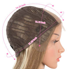 Superbar Human Hair Lace Calp Wigs Wigswith Natural Lace Hairline Straight Wig with Baby HairPiano Brown Blonde Color