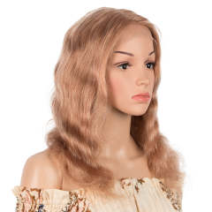 Superbar Human Hair Lace Calp Wigs Wigswith Natural Lace Hairline Body Wave Wig with BabyHair Pink Blonde Color