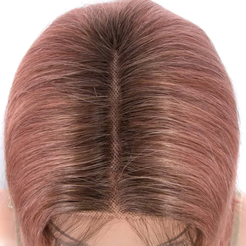 Superbar Straight Part Lace Human Hair PinkBob Wigs With Bady Hair 12inch