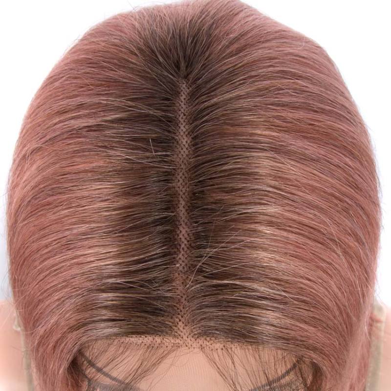 Superbar Straight Part Lace Human Hair PinkBob Wigs With Bady Hair 12inch