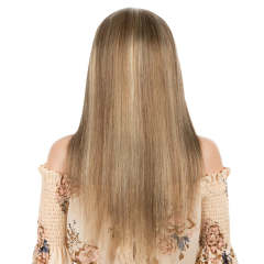 Superbar Human Hair Lace Calp Wigs Wigswith Natural Lace Hairline Straight Wig with Baby HairPiano Brown Blonde Color