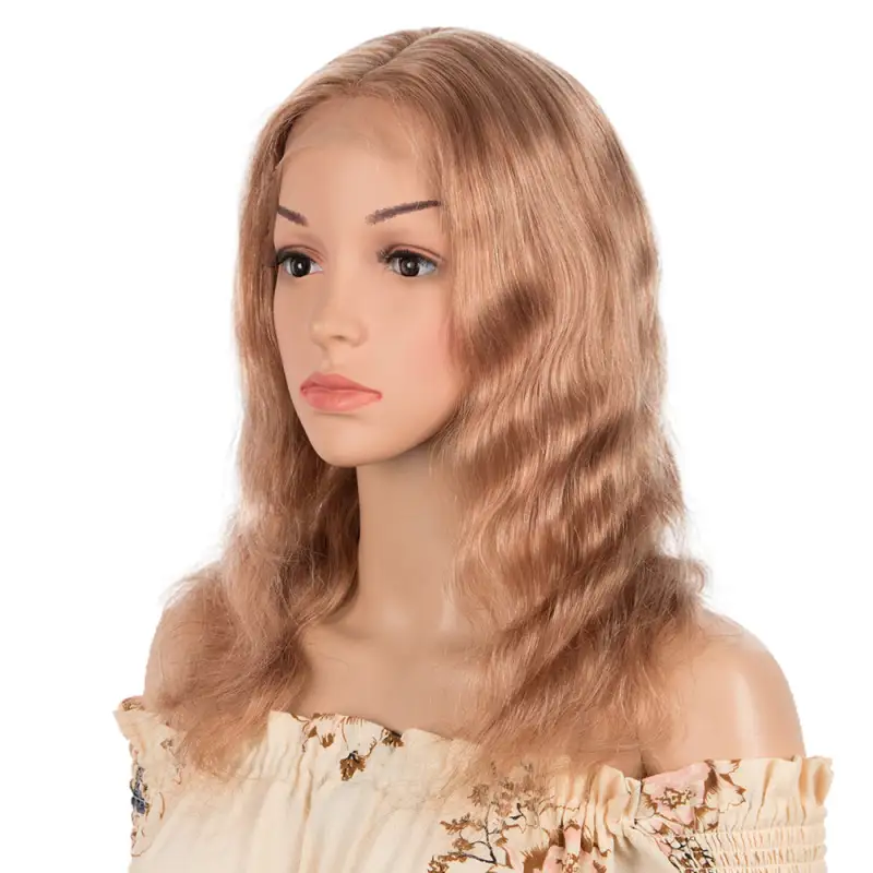 Superbar Human Hair Lace Calp Wigs Wigswith Natural Lace Hairline Body Wave Wig with BabyHair Pink Blonde Color