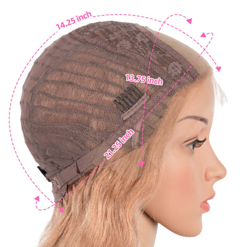 Superbar Human Hair Lace Calp Wigs Wigswith Natural Lace Hairline Body Wave Wig with BabyHair Pink Blonde Color