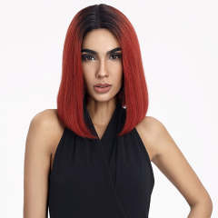 Superbar straight Bob Wig 12 Inch ombre WigsWith Middle Part