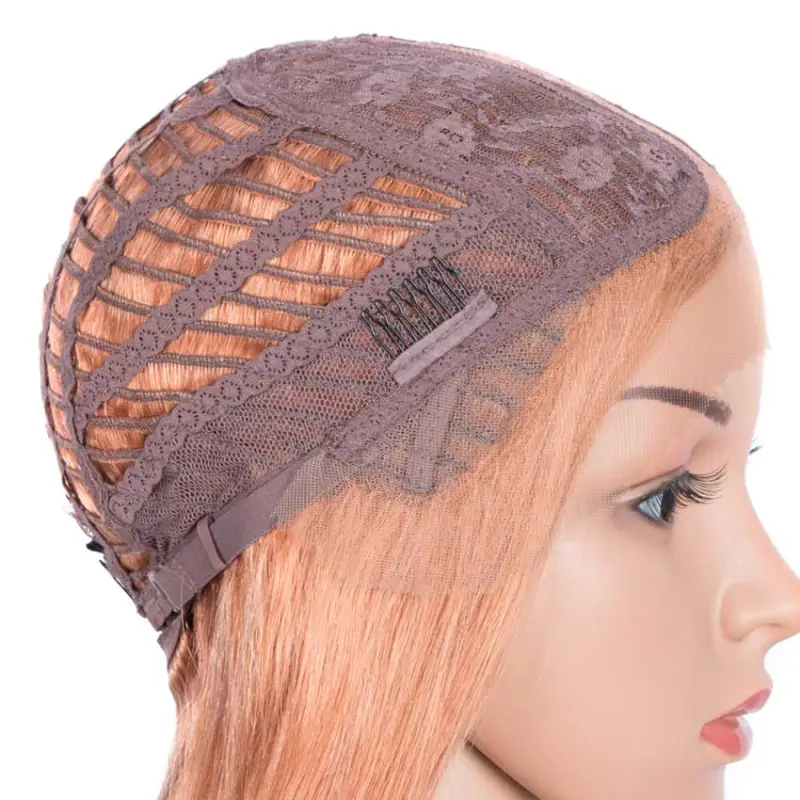Superbar Orange Bob Wig 12 Inch Human HairPart Lace Wig
