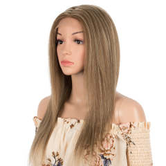 Superbar Human Hair Lace Calp Wigs Wigswith Natural Lace Hairline Straight Wig with Baby HairPiano Brown Blonde Color