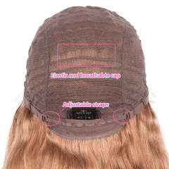 Superbar Human Hair Lace Calp Wigs Wigswith Natural Lace Hairline Body Wave Wig with BabyHair Pink Blonde Color