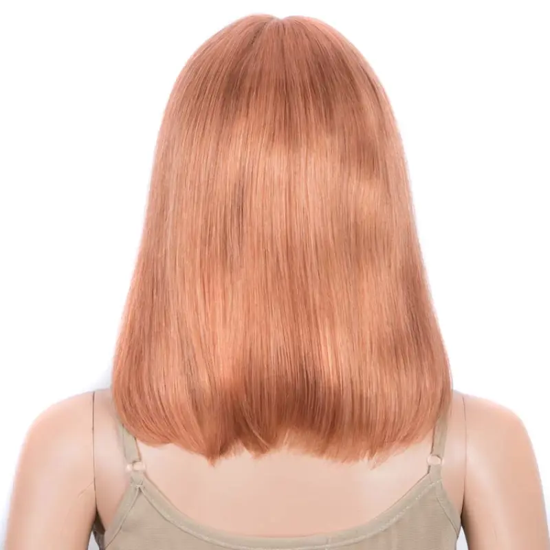 Superbar Orange Bob Wig 12 Inch Human HairPart Lace Wig