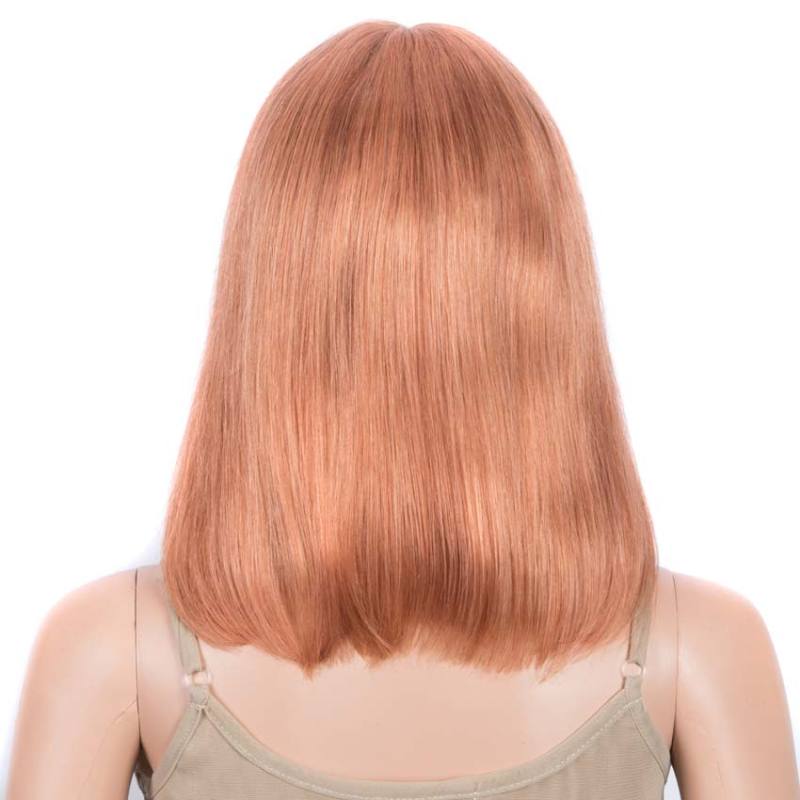Superbar Orange Bob Wig 12 Inch Human HairPart Lace Wig
