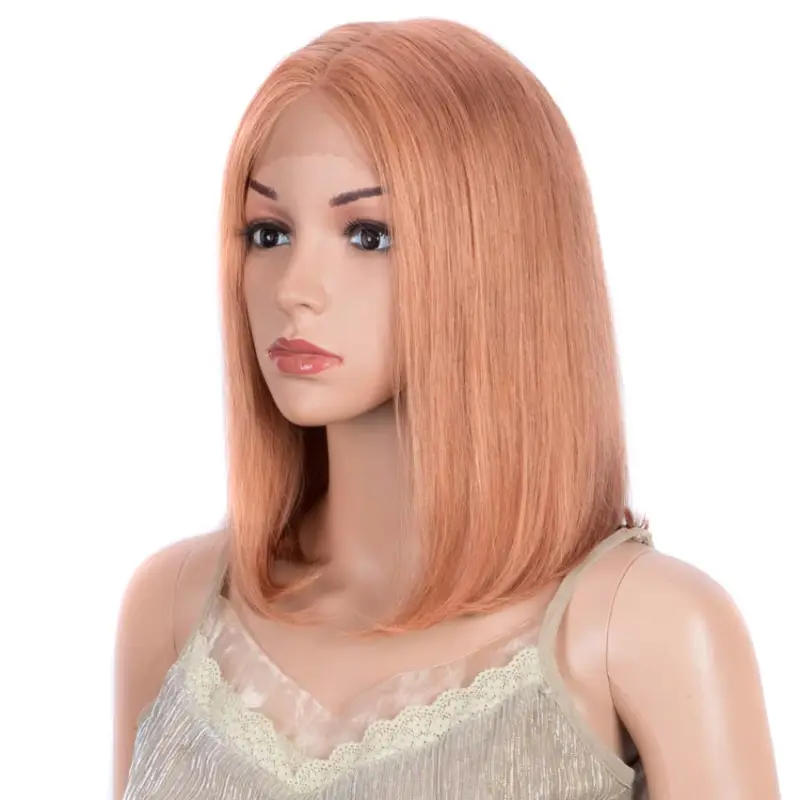 Superbar Orange Bob Wig 12 Inch Human HairPart Lace Wig