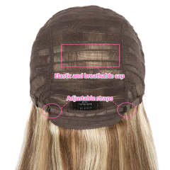 Superbar Human Hair Lace Calp Wigs Wigswith Natural Lace Hairline Straight Wig with Baby HairPiano Brown Blonde Color