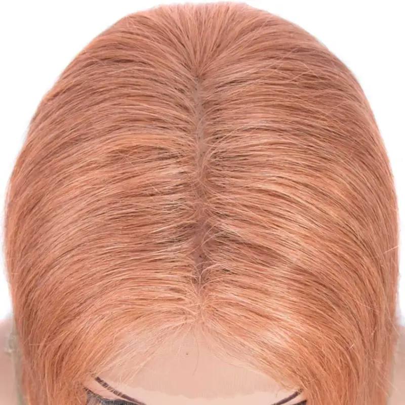 Superbar Orange Bob Wig 12 Inch Human HairPart Lace Wig