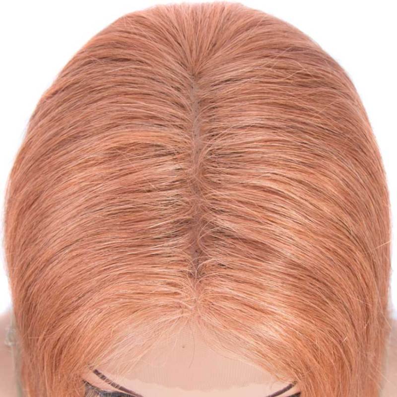 Superbar Orange Bob Wig 12 Inch Human HairPart Lace Wig