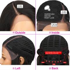 Superbar Ombre Blue Straight Human HairLace Front Wigs For Black Women