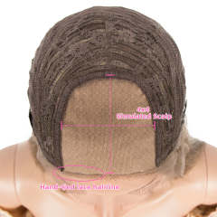 Superbar Human Hair Lace Calp Wigs Wigswith Natural Lace Hairline Straight Wig with Baby HairPiano Brown Color
