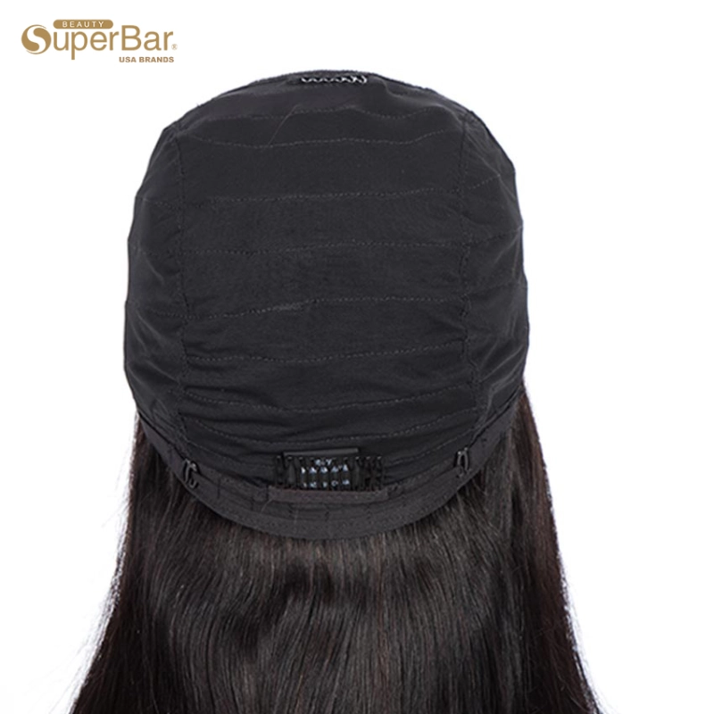 Superbar 4x4 Lace Closure Wigs 100% StraightHuman Hair Wigs For Black Women 150% DensityNatural Black Color