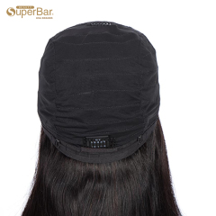Superbar 4x4 Lace Closure Wigs 100% StraightHuman Hair Wigs For Black Women 150% DensityNatural Black Color
