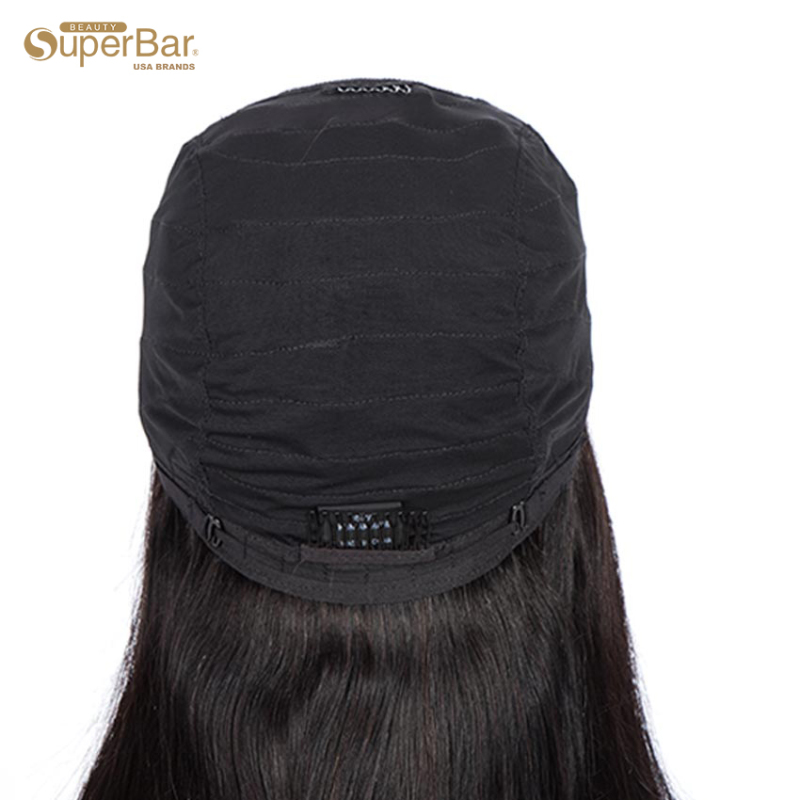 Superbar 4x4 Lace Closure Wigs 100% StraightHuman Hair Wigs For Black Women 150% DensityNatural Black Color