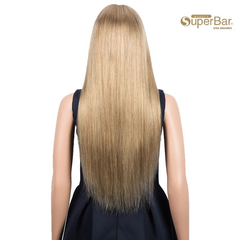 Superbar Gold Blonde Color Straight HumanHair Wigs 4x4 Lace Closure Wigs 150% Density