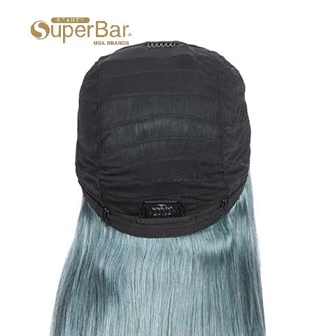 Superbar Highlight Blue 100% Human HairDensity Wigs Straight 4x4 HD Lace Simulated Scalp Wigs 150%