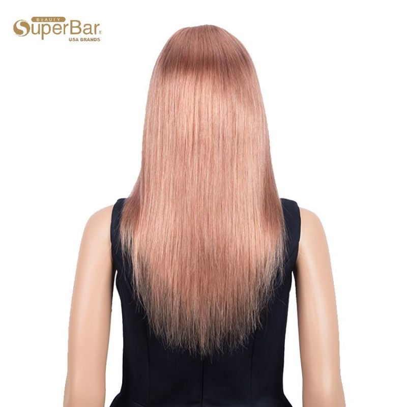 Superbar Highlight Pink 4x4 Lace SimulatedScalp Wigs 100% Straight Human Hair Wigs 150%Density