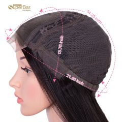 Superbar 100% Hight-quality Virgin Human HairWigs 4x4 Lace Closure Wigs straight Human Hair 150%Density Red Wine Color