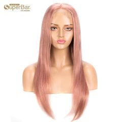 Superbar 4*4 Lace Closure Pink Straight HairWig 150% Density Colored Wigs