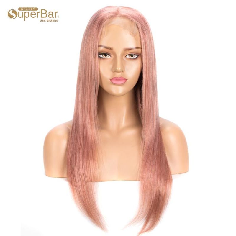 Superbar 4*4 Lace Closure Pink Straight HairWig 150% Density Colored Wigs