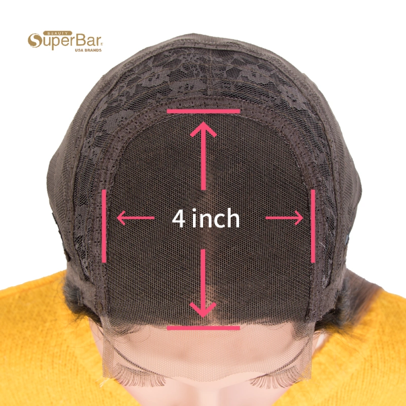 Superbar 100% Hight-quality Virgin Human HairWigs 4x4 Lace Closure Wigs straight Human Hair 150%Density Ombre Brown Color