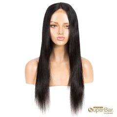 Superbar 4x4 Lace Closure Wigs 100% StraightHuman Hair Wigs For Black Women 150% DensityNatural Black Color