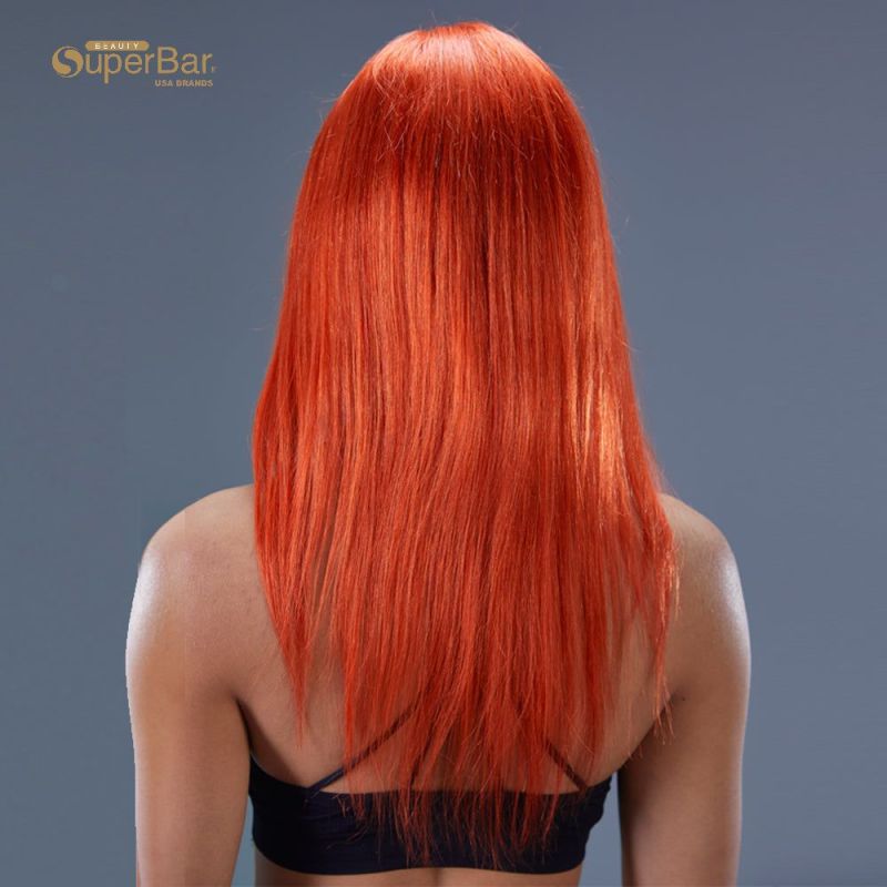 Superbar 4x4 Straight Lace Wig Ginger Wig150% Density Human Hair Orange Lace Wigs