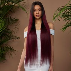 Superbar 100% Hight-quality Virgin Human HairWigs 4x4 Lace Closure Wigs straight Human Hair 150%Density Red Wine Color