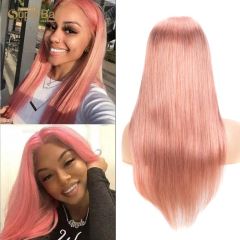 Superbar 4*4 Lace Closure Pink Straight HairWig 150% Density Colored Wigs