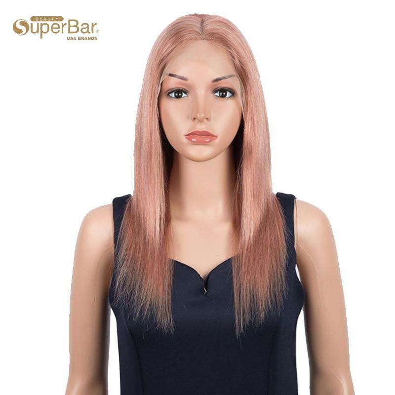 Superbar Highlight Pink 4x4 Lace SimulatedScalp Wigs 100% Straight Human Hair Wigs 150%Density