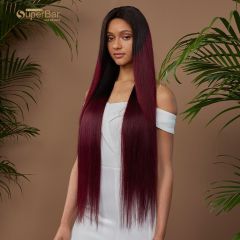 Superbar 100% Hight-quality Virgin Human HairWigs 4x4 Lace Closure Wigs straight Human Hair 150%Density Red Wine Color