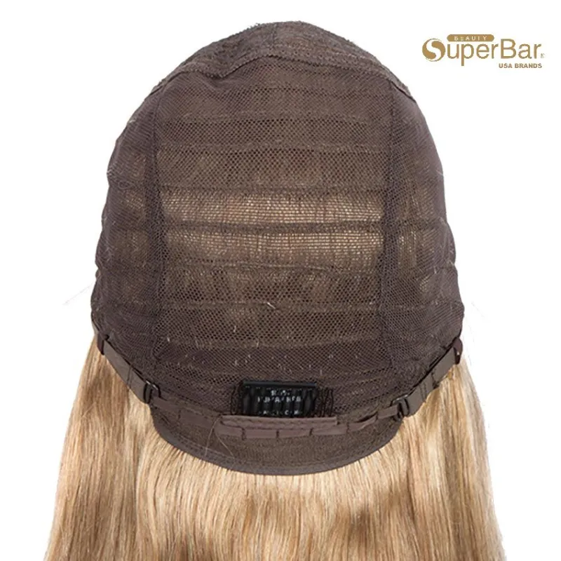 Superbar Gold Blonde Color Straight HumanHair Wigs 4x4 Lace Closure Wigs 150% Density