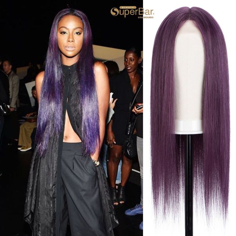 Superbar 4"x4" HD Lace Closure Wigs PurpleColor 100% Hight-qualight Human Hair Wigs 150%Density
