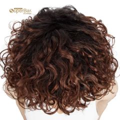 Superbar Short Bouncy Curly Wigs For WomenCute Human Hair Bob Wigs 4 Colors