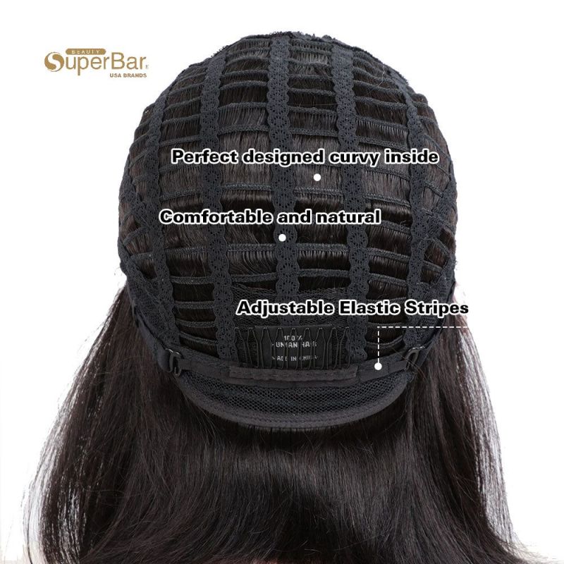 Superbar Human Hair Wigs with High SideBangs 4.5 inch Lace Side Part Wig for Women PinkWigs