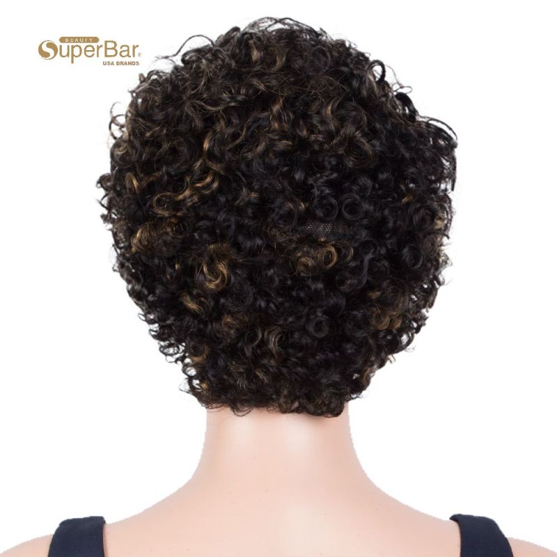 Superbar Human Hair Wigs 9 Inch short CurlyPixie Wig 2 Colors