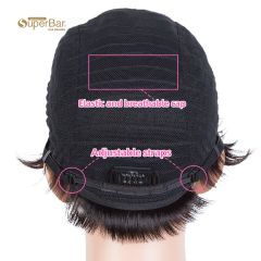 Superbar Human Hair Wigs 9 Inch short CurlyPixie Wig 2 Colors