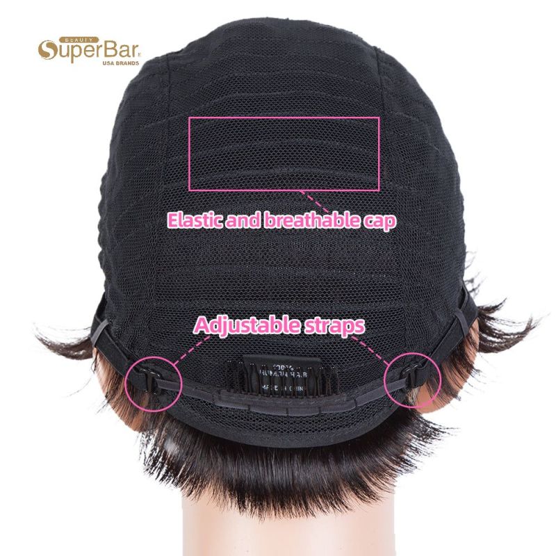 Superbar Human Hair Wigs 9 Inch short CurlyPixie Wig 2 Colors