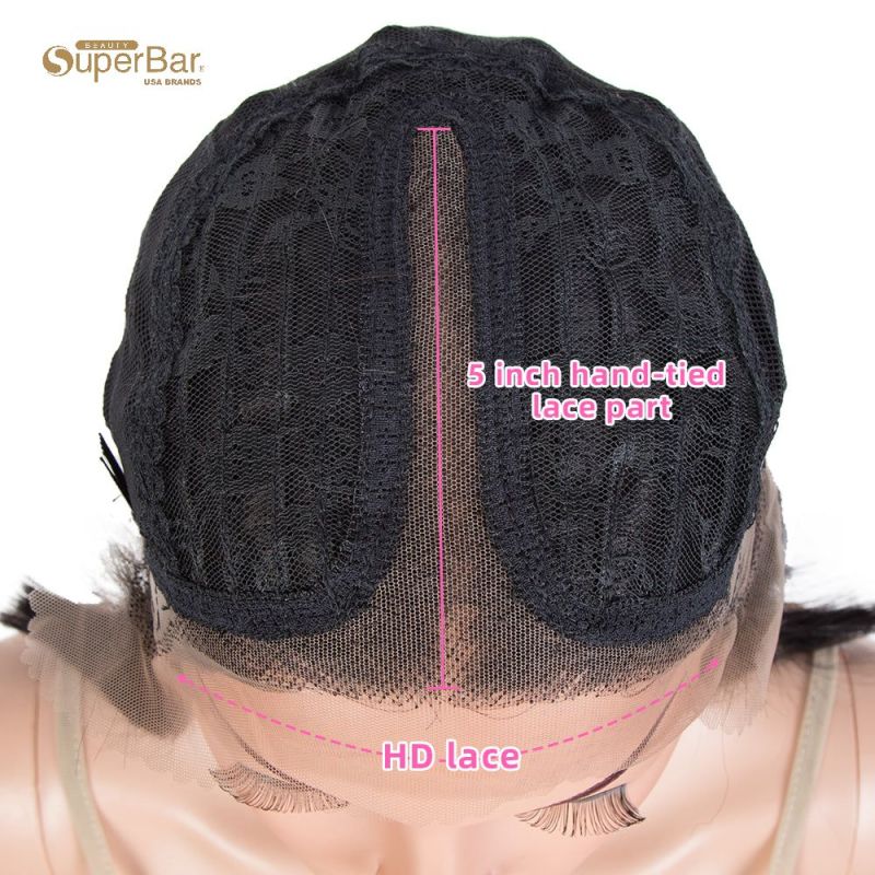 Superbar Human Hair Lace Front Wigs 12 Inch Bob Wig Human Hair Middle Part Lace Wig Black Color