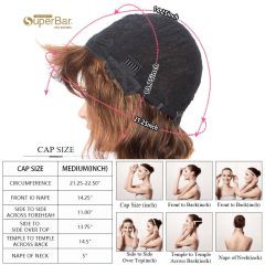 Superbar Short Body Wavy Human Hair WigsWith Bangs for Black Women Wavy Bob Wig MediumBrown Color