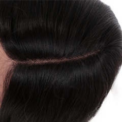 Superbar Human Hair Wigs with High SideBangs 4.5 inch Lace Side Part Wig for Women NaturalColor Wigs