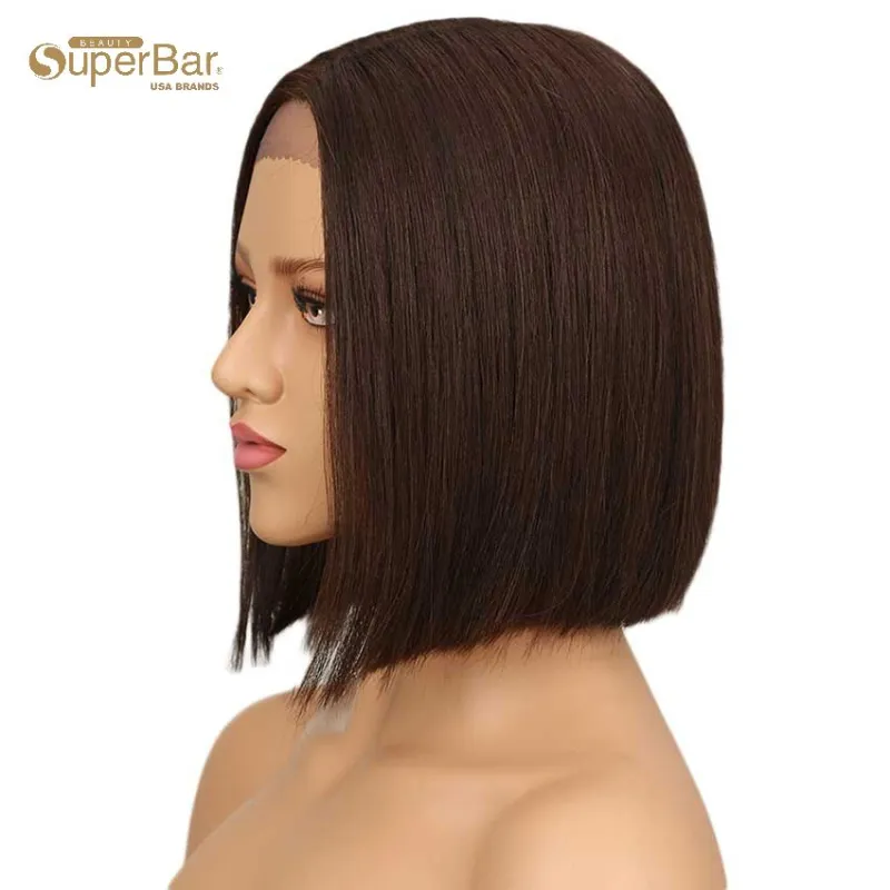 Superbar Straight Lace Part short Bob Wig130% Density 10 Inch 100% Human Hair Wigs