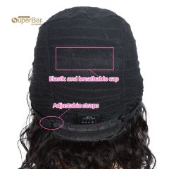 Superbar Short Human Hair Bob Wigs withBangs Curly Wavy Wig for Black Women Ombre ColorWigs with Curly Bangs